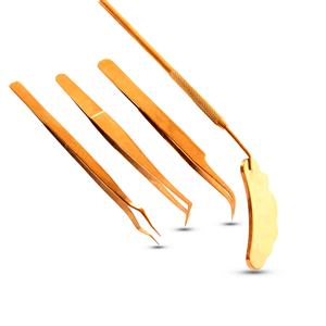 Ensemble d'outils professionnels pour extensions de cils, pinces et miroir à cils, en acier inoxydable, logo personnalisé, vente en gros OEM - Product Image 1