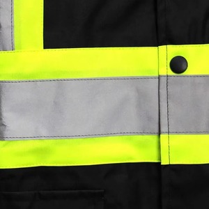 เสื้อโค้ทกันฝนสะท้อนแสงพื้นยาวสีดำปรับแต่งได้ขนาดพิเศษพร้อมโลโก้ตามสั่ง - Product Image 4