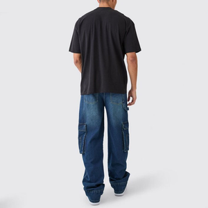 เสื้อยืดคุณภาพสูง พิมพ์โลโก้ตามสั่ง ผ้าคอตตอนหนานุ่ม ทรงโอเวอร์ไซส์ ไหล่ตก เสื้อยืดผู้ชาย - Product Image 3