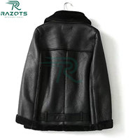 Chaquetas de Cuero Sintético para Mujer, Abrigo Grueso y Cálido de Invierno, Chaqueta Vintage Holgada con Solapa, Prenda Exterior Elegante para Mujer, Chaqueta con Cremallera y Manga Larga