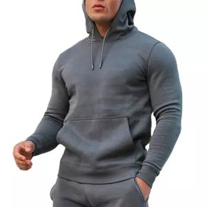 Ensemble de sweat-shirts à capuche en coton lourd doublé imperméable personnalisé, surdimensionné, uni, logo imprimé en relief, tricoté, à cordon - Product Image 5