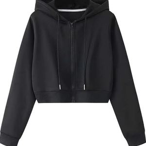 เสื้อฮู้ดผู้หญิงสไตล์ครอปแบบลำลองสไตล์สตรีทแวร์ - Product Image 6