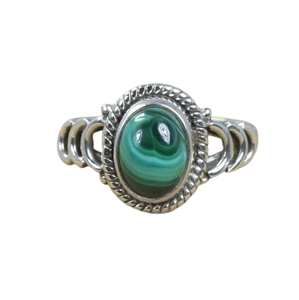 เครื่องประดับอัญมณีหญิงอัญมณีมาลาไคต์ทรงวงรีมีสไตล์แหวนเงินแท้925แข็งแหวนเงินแท้เครื่องประดับที่ดีแหวนเงินสำหรับเป็นของขวัญ - Product Image 1