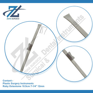 RUBY Osteotome 18.5cm 12mm lame double biseautée base droite ou légèrement incurvée fabricant d'instruments chirurgicaux Pakistan - Product Image 4