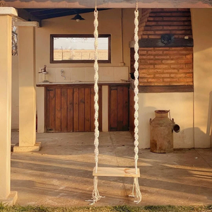 Columpio de Madera Hecho a Mano Estilo Boho para Adultos, Mueble Elegante para Interiores y Exteriores - Product Image 2