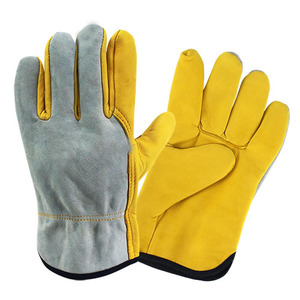 Gants de sécurité industrielle robustes de qualité supérieure en cuir de vachette fendu en peau de mouton Certifié CE CATll Résistance à la chaleur - Product Image 3