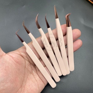 แหนบถอนขนตาพีชพร้อมปลายสีโรสโกลด์แบบมืออาชีพพร้อมโลโก้ที่กำหนดเองแหนบสแตนเลสแบบแข็งสำหรับการต่อขนตา - Product Image 6