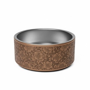 ชามอาหารสัตว์เลี้ยงเซรามิกสีดำหรูหราทันสมัย พร้อมขอบสีทองและลวดลายเรขาคณิต ดีไซน์ทันสมัยสำหรับใส่อาหารและน้ำสำหรับสุนัขและแมว - Product Image 6