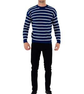 Pull tricoté épais pour homme, style vintage décontracté, col rond, manches unies, 100% tricoté, personnalisé en usine, pour l'hiver, style motard - Product Image 5