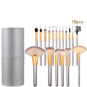 ชุดแปรงแต่งหน้าสีขาว12/18/24ชิ้นแปรงแต่งหน้าด้ามไม้คอนซีลเลอร์รองพื้นรวมถึงเครื่องสำอางบนใบหน้า - Product Image 6