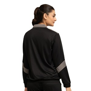 Women's Solid Hooded V-neck Logo Casual Sporty Breathable Fleece 100% Cotton Lightweight 2-in-1 Winter Tracksuit Side Pockets - Product Image 4