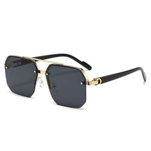 Nuevas gafas de sol cuadradas de media montura, gafas de estilo moderno y de alta gama - Product Image 2