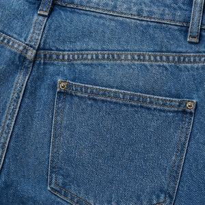 Pantalones Vaqueros Cargo de Pierna Recta de Cintura Alta para Mujer, de la Mejor Calidad, con Diseño de Logotipo Personalizado, Transpirables, Tallas Grandes, Lavados, a la Moda - Product Image 5