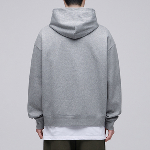 Sudadera con Capucha Personalizada de Algodón 100% Grueso, Cierre de Cremallera, Corte Regular, Color Gris Sólido y Transpirable para Hombre, Ideal para Invierno - Product Image 2
