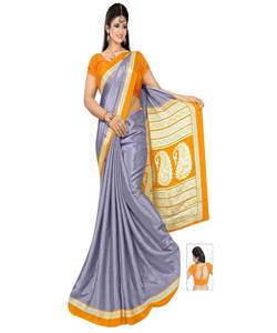 Sari de créateur pour adultes Banarasi soie avec pierre pour mariage et fête en mousseline de soie viscose coton modal - Product Image 1