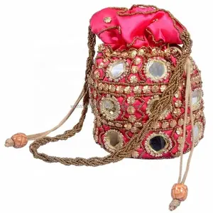 กระเป๋าใส่เหรียญของผู้หญิง,กระเป๋าใส่เหรียญงานเย็บปักแบบพื้นเมืองอินเดียของขวัญแต่งงานแบบล่าสุดงานปักด้วยมือ