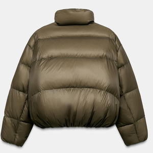 Veste bouffante col haut et manches longues avec poches avant/doublure intérieure en polaire veste à col zippé avec capuche réglable 2026 - Product Image 2