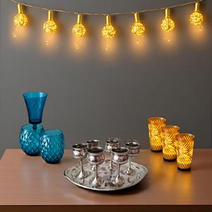 Ensemble De 6 Gobelet Avec Plateau Verre À Vin En Laiton Pur Argent Vin Whisky Cocktail Gobelet Bar Hôtel Restaurant Gobelet De Service - Product Image 4