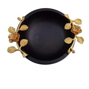 Bol de service écologique, produit de cuisine, bol en métal noir avec revêtement en poudre, bol à salade ou à fruits, plat de service alimentaire - Product Image 1