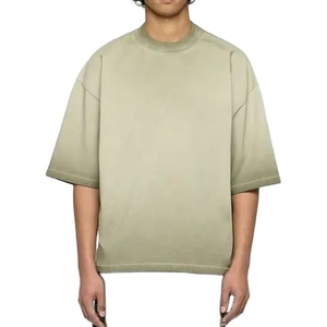 เสื้อยืดฮิปฮอปสำหรับผู้ชายผ้าฝ้ายหนาทรงบ็อกซี่ฟิตเนสโอเวอร์ไซส์ลายพระอาทิตย์ซีด - Product Image 1