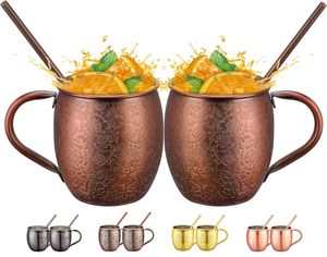 Embossed Copper <b>Mug</b> Decorative Hammered <b>Handmade</b> Drinkware for Villa Home Bar Party Restaurant and Dining - Product Image 2