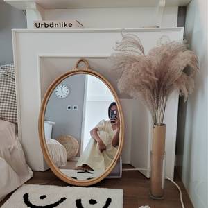 Grand miroir mural rond en bois Art Déco, décoration murale, vente en gros, pas cher, fabriqué au Vietnam - Product Image 4