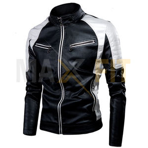 Chaqueta de motorista vintage personalizada para hombre MAXFIT ENTERPRISES, traje de otoño con cuello levantado y tela de lona, estilo informal - Product Image 1