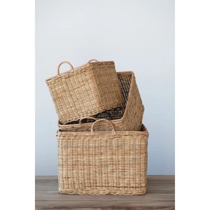 Set of 3 <b>Square</b> Rattan <b>Baskets</b> with Handles Handmade Storage <b>Basket</b> Wholesale eco-friendly Made in Vie - Product Image 6