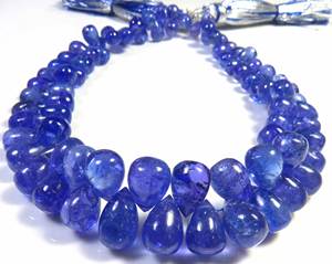 Perles en Tanzanite Bleue Africaine de Haute Qualité, Forme Goutte, Chaîne de 9 Pouces, Pierres Précieuses Naturelles Lisses, Perles Libres 6-9 mm, Collier Pleochroïque - Product Image 6