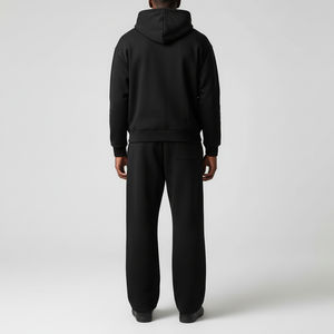 Conjunto Deportivo de 2 Piezas para Hombre con Cremallera, Logotipo Personalizado al por Mayor, de Alta Calidad, Informal, Sólido, de Felpa de 350g, Pantalones Deportivos y Sudadera con Capucha - Product Image 2