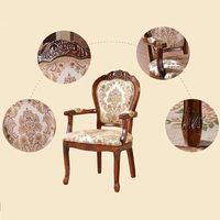 Chaise de salle à manger moderne en bois massif à dossier haut, revêtement en coton durable, garantie 1 an, utilisation intérieure/extérieure pour la maison, le bureau, le bar à domicile