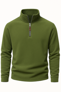 High Quality Custom Made 1/4 <b>Zip</b> <b>Fleece</b> Pullover Sweater Eco-Friendly Windproof Digital Winter 100% Cotton Solid <b>Men's</b> 300g - Product Image 2