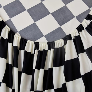 <b>Black</b> And White Checkered Fitted <b>Sheet</b> Geometric Pattern Elastic Fit All Season Home <b>Bedding</b> Adults Size - Product Image 5