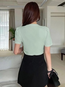 T-shirts pour jeunes en gros 100% coton T-shirt à col rond blanc T-shirt à manches courtes respirant personnalisé - Product Image 2