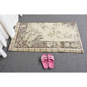 Alfombra de lana marrón Beige bohemio clásica, 2x3,5 pies, estilo turco, respaldo de látex, alfombra para sala de estar, Patchwork, rectángulo a rayas - Product Image 5
