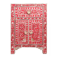 Tabouret de table de chevet en incrustation de nacre fabriqué à la main pour décor de chambre Tabouret de console en incrustation d'os de luxe avec un design complexe
