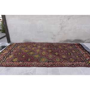 Tapis Ethnique Rouge Jaune Laine 5.9 X 11.5ft Tapis Turc Fait Main Patchwork Design Support Latex pour Salon Couloir 10mm - Product Image 4