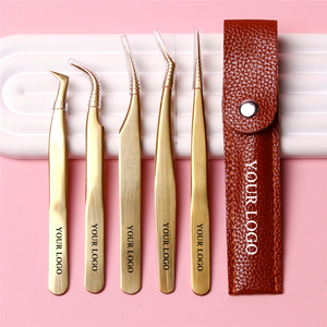 Pincettes à cils avec logo personnalisé Volume 90 degrés Marque privée Pincettes à sourcils Pointe en fibre Extension de cils Pinces à cils - Product Image 1