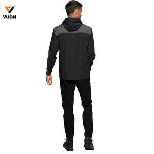 แจ็กเก็ตกันลม350GSM สำหรับผู้ชายกันน้ำผ้าไนลอนโพลีเอสเตอร์แบบเป็นทางการสไตล์ยาวพร้อมซิปเต็ม - Product Image 5