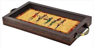Bandeja de servicio de madera pintada a mano de alta calidad para comida, café, desayuno, para regalos y suministros para restaurantes - Product Image 2