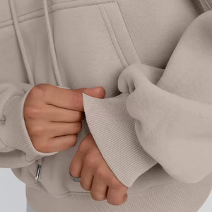 Sweat à capuche vintage en molleton personnalisé, style streetwear, uni, pour l'hiver, délavé à l'acide, effet usé, épaules tombantes, pour femmes, logo sur le devant - Product Image 3