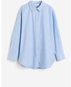 Camisa azul claro clásica de estilo minimalista para uso diario Camisa de mujer de oficina informal a precio mayorista - Product Image 3