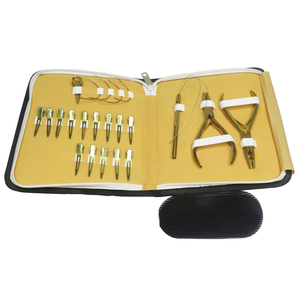 Kit d'outils pour extensions de cheveux en nylon de haute qualité, ensemble de pinces à perles tout-en-un de qualité supérieure, acier inoxydable, kit complet d'outils pour extensions de cheveux - Product Image 1