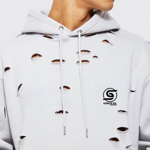 <b>Top</b> Selling OEM Service Men <b>Distressed</b> Hoodies Wholesale Price 100% Cotton Men <b>Distressed</b> Hoodies - Product Image 5