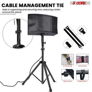 5 Core Metal <b>Speaker</b> Stand Tripod Heavy Duty Adjustable 48" Universal Mount for PA <b>DJ</b> Studio - Product Image 6