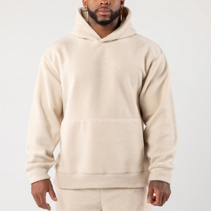 Sudadera con capucha de lana cálida de invierno para hombre, Jersey informal de gran tamaño con bolsillo de canguro, sudadera informal cómoda y acogedora suave - Product Image 2