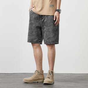 90% algodón 5% poliéster 5% Spandex pantalones cortos de mezclilla Jean estiramiento transpirable recto Casual Jeans pantalones ropa de hombre - Product Image 2