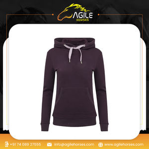 Top Quality Wholesale Regular Fit Cotton Hoodie Thick Fleece Pullover Blank Custom Hoodies for <b>Women</b> - Product Image 6