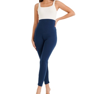 Bleu taille haute grande taille Leggings de maternité nouveau Design pleine longueur coton extensible hiver été élastique respirant maigre - Product Image 1