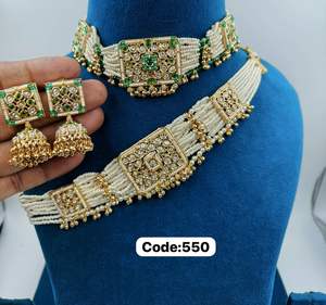 Exquisito juego de joyas de templo hechas a mano con dijes de elefante y cuerdas de perlas en capas para bodas, festivales y eventos especiales - Product Image 2